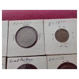 (15) Vintage Foreign Coins in Flips