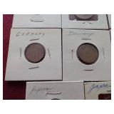 (15) Vintage Foreign Coins in Flips