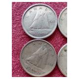 (6) 80% Silver Canadian Dimes