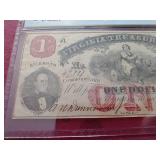 Amazing 1862 Virginia Treasury Note Civil War $1 - PCGS EF40