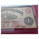 Amazing 1862 Virginia Treasury Note Civil War $1 - PCGS EF40