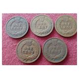 (5) Indian Pennies