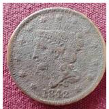 1842 Braided Hair Large Cent