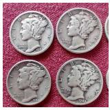 (10) Mercury Dimes