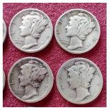 (10) Mercury Dimes