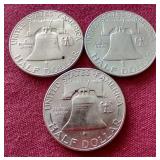 (3) Beautiful Uncirculated Franklin Half Dollars