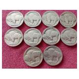 (10) Buffalo Nickels