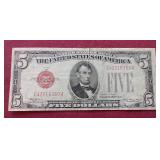 1928 Red Seal $5 Note