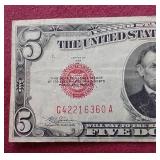 1928 Red Seal $5 Note