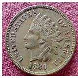 1880 Full Liberty Indian Penny