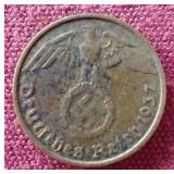 1937 Germany Third Reich 5 Pfennig Coin