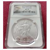 2012 American Silver Eagle - NGC MS70
