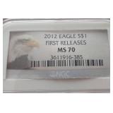 2012 American Silver Eagle - NGC MS70