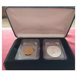 2007 American Silver Eagle & Presidential Dollar - ICG MS70 Set
