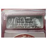 2007 American Silver Eagle & Presidential Dollar - ICG MS70 Set