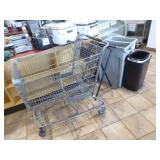 Grocery Cart and Trash Cans