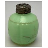 1900 Miniature Northwood Custard Glass/Jaedite Sugar Shaker With Metal Lid 2 3/4"
