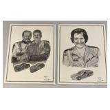 11" x 14" Dale EARNHARDT SR And  DALE EARNHARDT JR Pencil Sketch Prints