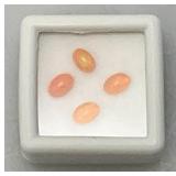 Four 4 x 6 MM Natural Ethiopian Oval Fire Opals