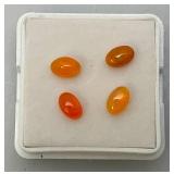 Four 4 x 6 MM Natural Ethiopian Oval Fire Opals