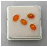 Four 4 x 6 MM Natural Ethiopian Oval Fire Opals