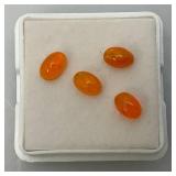 Four 4 x 6 MM Natural Ethiopian Oval Fire Opals