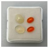 Four 4 x 6 MM Natural Ethiopian Oval Fire Opals & 6 x 8 MM Natural Ethiopian Opals