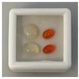 Four 4 x 6 MM Natural Ethiopian Oval Fire Opals & 6 x 8 MM Natural Ethiopian Opals