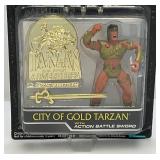 1995 TARZAN The Epic Adventures TARZAN Lord Of The Jungle Bendable Figure (City Of Gold TARZAN Action Figure With Bonus Collector Badge (NEW OLD STOCK)