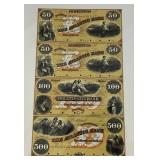 Misc. Bank Note Prints Unframed