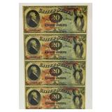 Misc. Bank Note Prints Unframed One Framed Behind Glass
