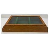 Vintage Solid Wood With Glass Front Display Cabinet 13 1/2" x 26" x 5"