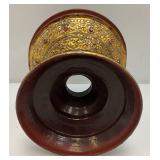 Flat Top Gilded Lacquer Offering Vessel (Missing Center Piece)