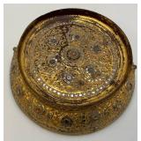 Flat Top Gilded Lacquer Offering Vessel (Missing Center Piece)