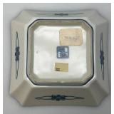 Vintage Japanese Arita Porcelain Cobalt Blue Flying Crane Design Square Bowl 4 3/4"