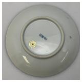 Vintage Japanese Takahashi Porcelain Cobalt Blue/White Floral Bowl 6.25" With Foil Label