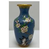 Vintage Chinese Enamel Coisonne Vase 8.125"