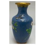 Vintage Chinese Enamel Coisonne Vase 8.125"