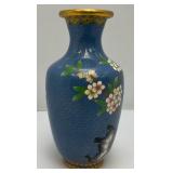 Vintage Chinese Enamel Coisonne Vase 8.125"