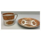 Misc. Vintage Oriental Collectibles Including Cup And Saucer In Protective Acrylic Case