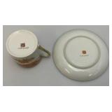 Misc. Vintage Oriental Collectibles Including Cup And Saucer In Protective Acrylic Case