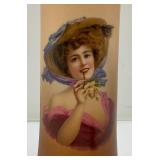 Antique 1910 Warwick Porcelain Portrit Vase (Has Crazing In Clearcoat) 11 3/4"