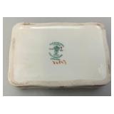 Beautiful Floral Adorned Staffordshire Trinket Box With Small Trinket Dish (Small Chip In Small Dish)