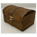 Group Of Vintage Misc. Wooden Boxes, Jewelry Making Chains And More