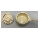 Vintage RED WING Pottery Bob White Collection Small Sauce Dish With Lid 7" x 3 1/2" x 4 1/2"