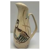 Vintage RED WING Pottery Bob White Collection Carafe Pitcher With Quail 11 3/4" Tall
