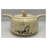 Vintage RED WING Pottery Bob White Collection Two Handled Casserole Dish With Lid,  Quail Adorned 14" x 7" x 9 1/2"