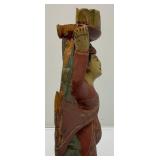 Antique Carved Wood Buddha Half Round Sculpture 12" x 6" Very Nice