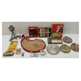 Misc. Vintage Items Including Leather Water Bottle Made In Spain 2 Litre And More