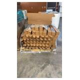 Pallet of empty Boxes measures 30.75" L x 4"  x 4". Quantity approx 53